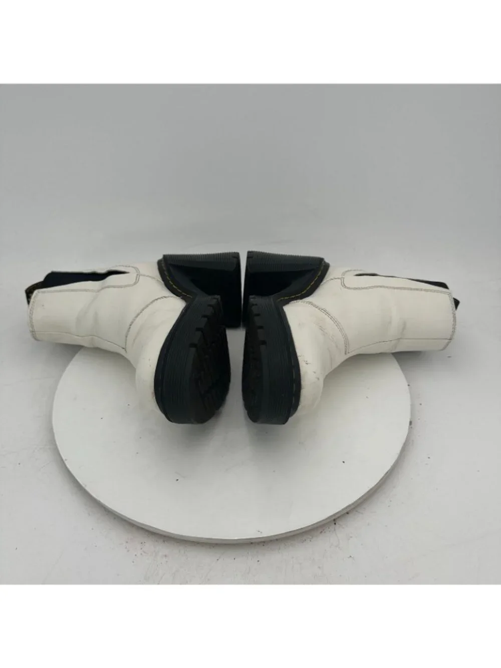 Dr. Martens Spence Women Size 5 White Leather Side Elastic Pump Chelsea Boot